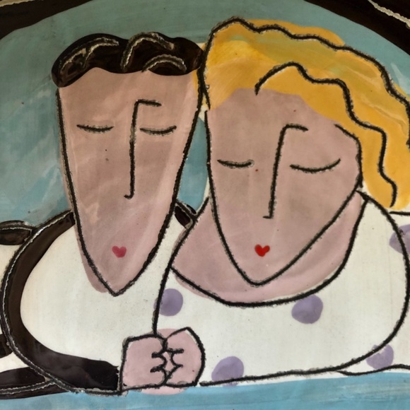 Married Couple, hand made plate. 10.5” diameter (stand included) - Picture 8 of 9
